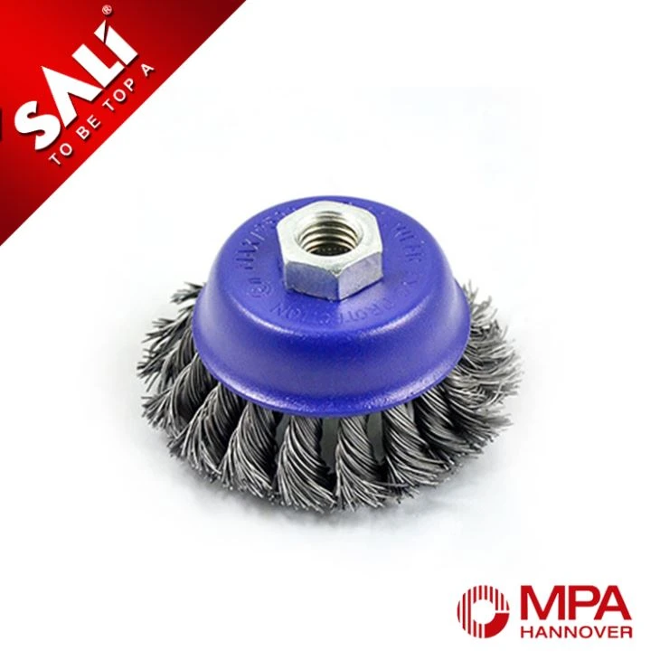 3.5'' Steel Wire Welding Brush With Nut 14x2 For Removing Rust