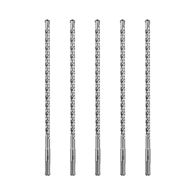SALI 5PCS 3/8 "* 12" SDS Plus Broca de martell rotatiu Kit de broques de formigó Material de carbur de doble rosca de tipus creuat adequat per a formigó, maó, parets de ciment, pedra, broques de martell per a formigó